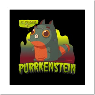 Purrkenstein | Funny Frankenstein Cat Posters and Art